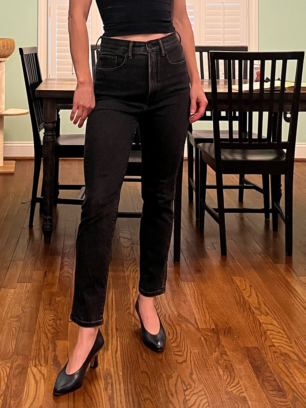 Express slim ankle super high rise jeans